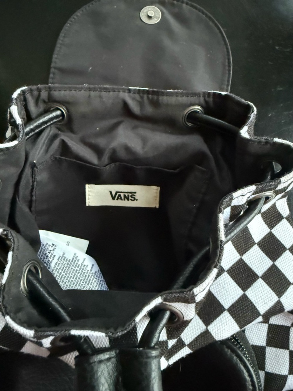 Vans Black & White Checkerboard Mini Backpack - Picture 6 of 8